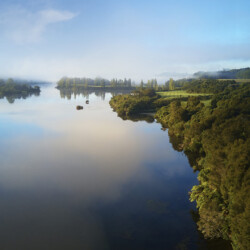 Aerial lake view at Takapoto Estate