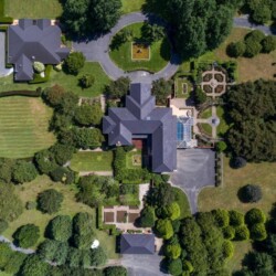 Aerial shot of a luxury estate